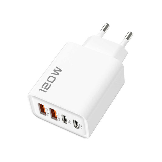 Chargeur USB C Rapide 4 Ports 120w blanc