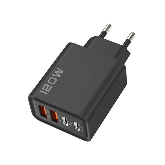 Chargeur USB C Rapide 4 Ports 120w noir